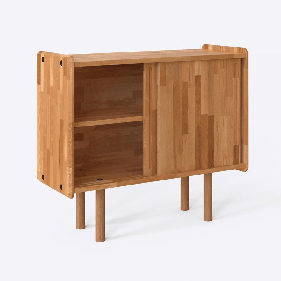 Compton Solid Beech Wood High Buffet | Modern Storage Sideboard Demontha