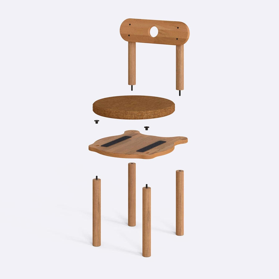Beverly Hills Solid Beech Wood Dining Chair | Modern Upholstered Side Chair Demontha
