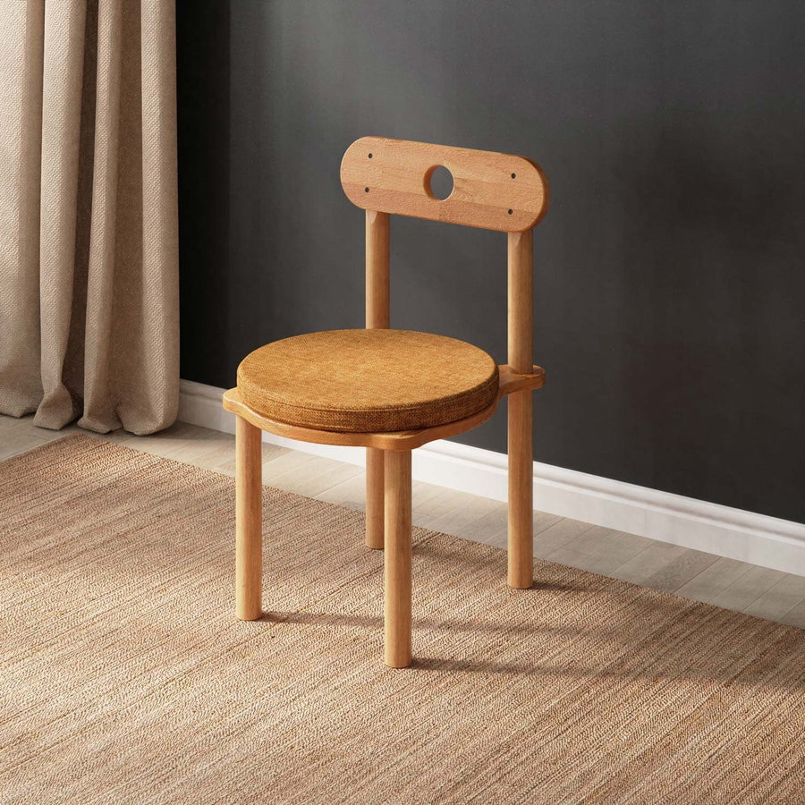 Beverly Hills Solid Beech Wood Dining Chair | Modern Upholstered Side Chair Demontha