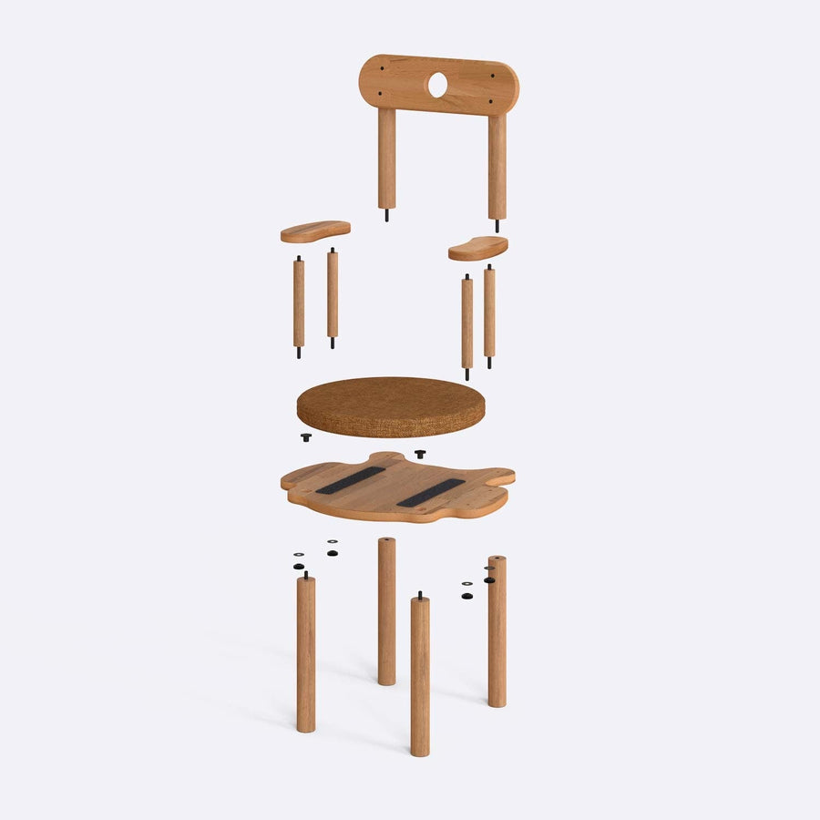 Beverly Hills Solid Beech Wood Chair | Modern Upholstered Dining Chair Demontha