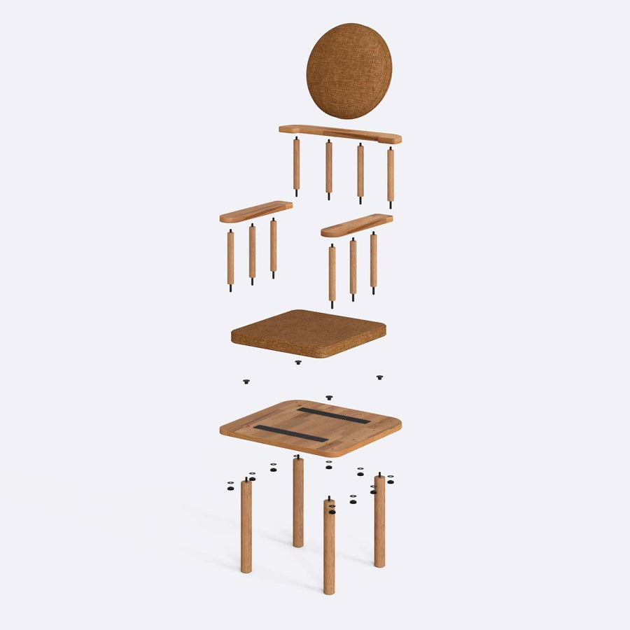 Brooklyn Solid Beech Wood Chair | Modern Upholstered Dining Chair Demontha