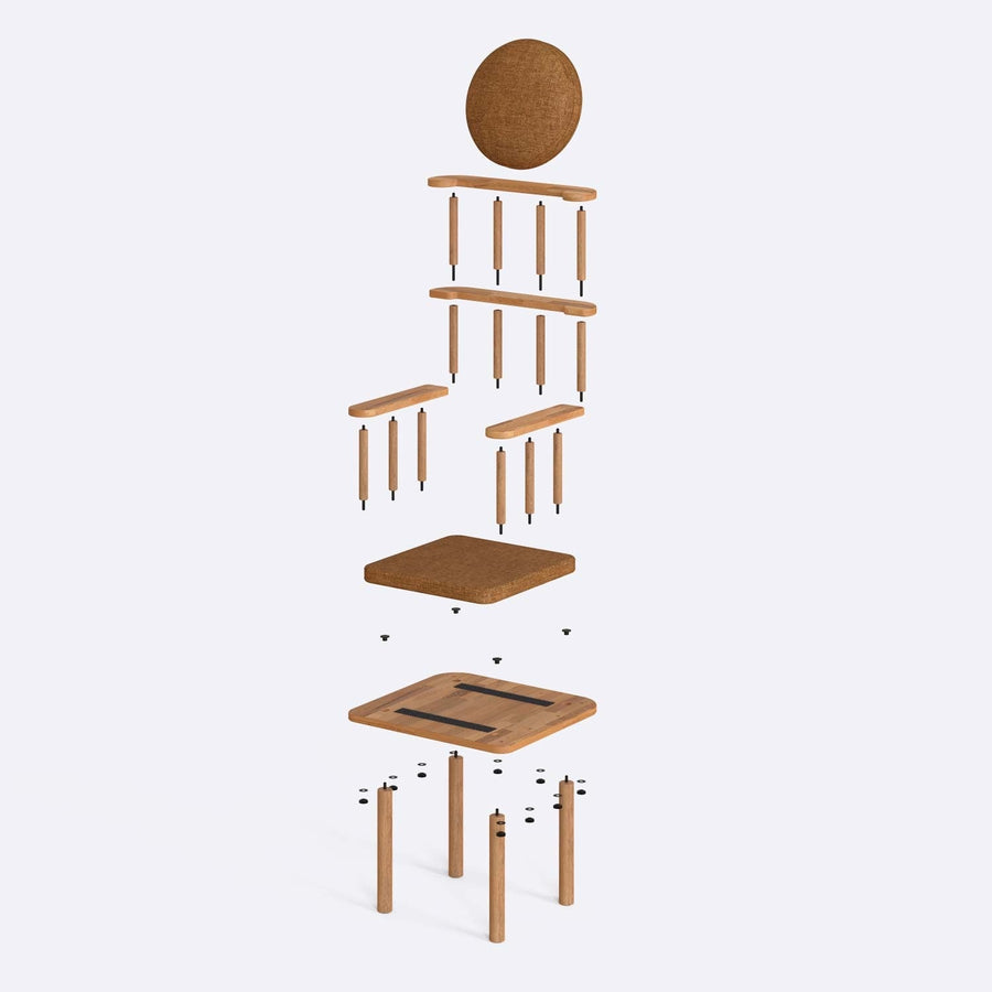 Queens Solid Beech Wood Chair | Modern Upholstered Dining Chair Demontha