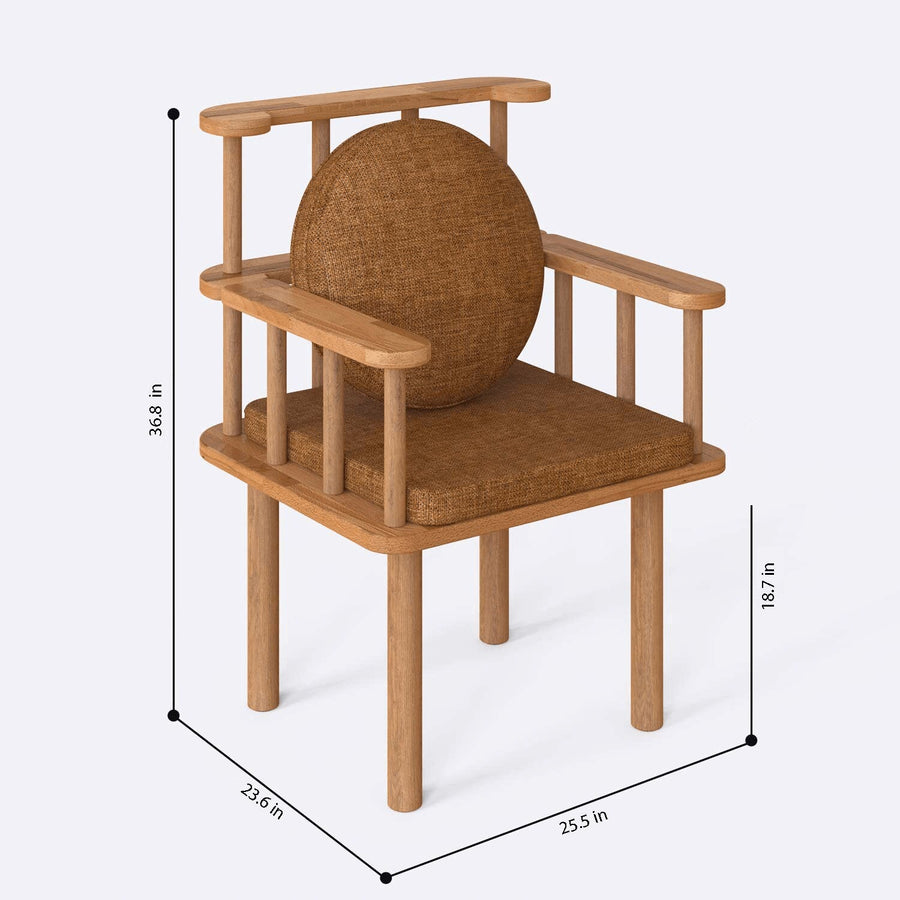 Queens Solid Beech Wood Chair | Modern Upholstered Dining Chair Demontha