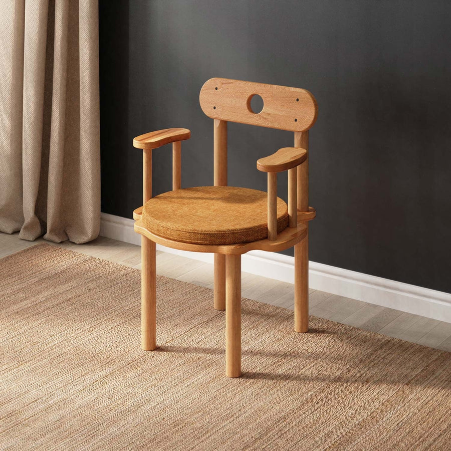 Beverly Hills Solid Beech Wood Chair | Modern Upholstered Dining Chair Demontha