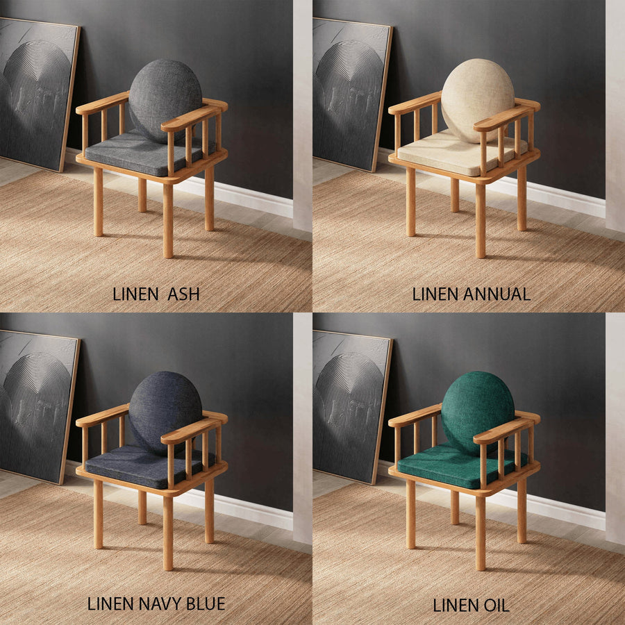 Brooklyn Solid Beech Wood Chair | Modern Upholstered Dining Chair Demontha