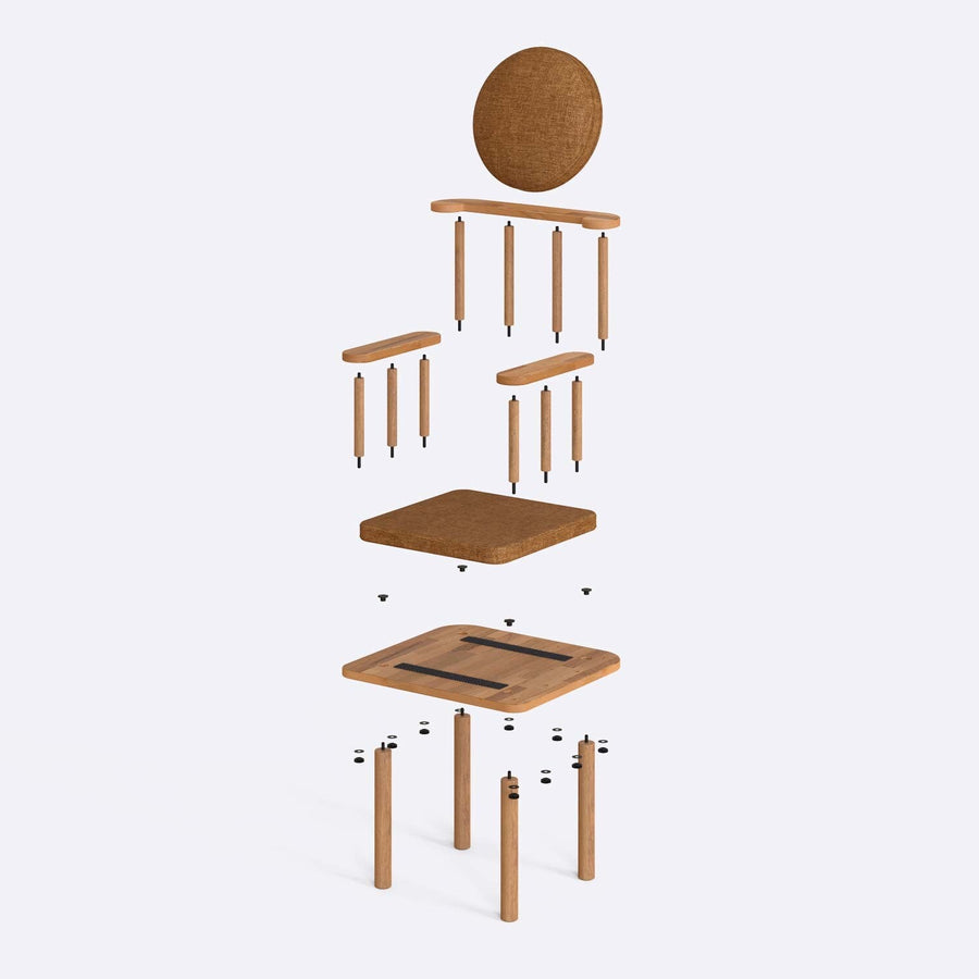 Manhattan Solid Beech Wood Chair | Modern Upholstered Dining Chair Demontha