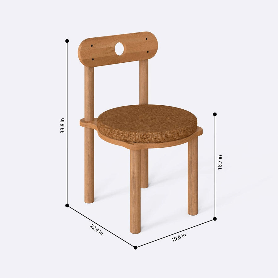 Beverly Hills Solid Beech Wood Dining Chair | Modern Upholstered Side Chair Demontha