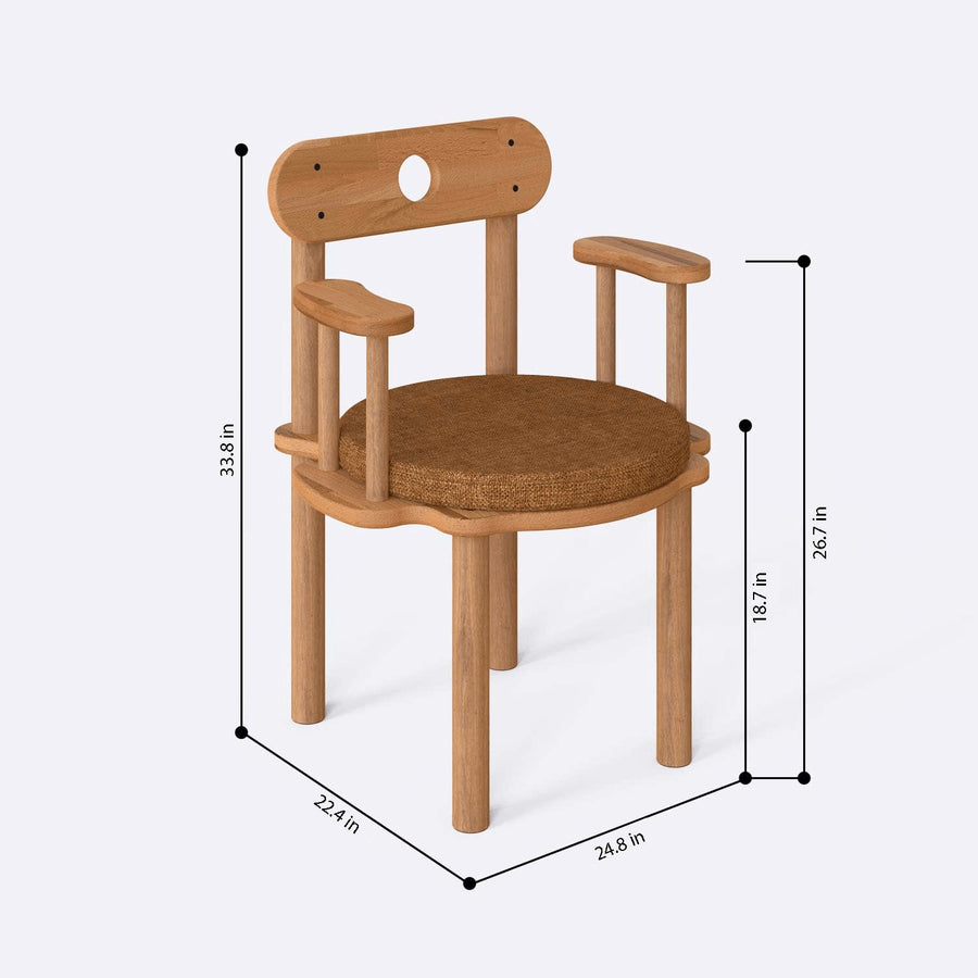Beverly Hills Solid Beech Wood Chair | Modern Upholstered Dining Chair Demontha
