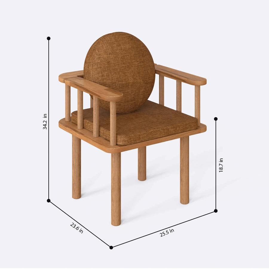 Brooklyn Solid Beech Wood Chair | Modern Upholstered Dining Chair Demontha