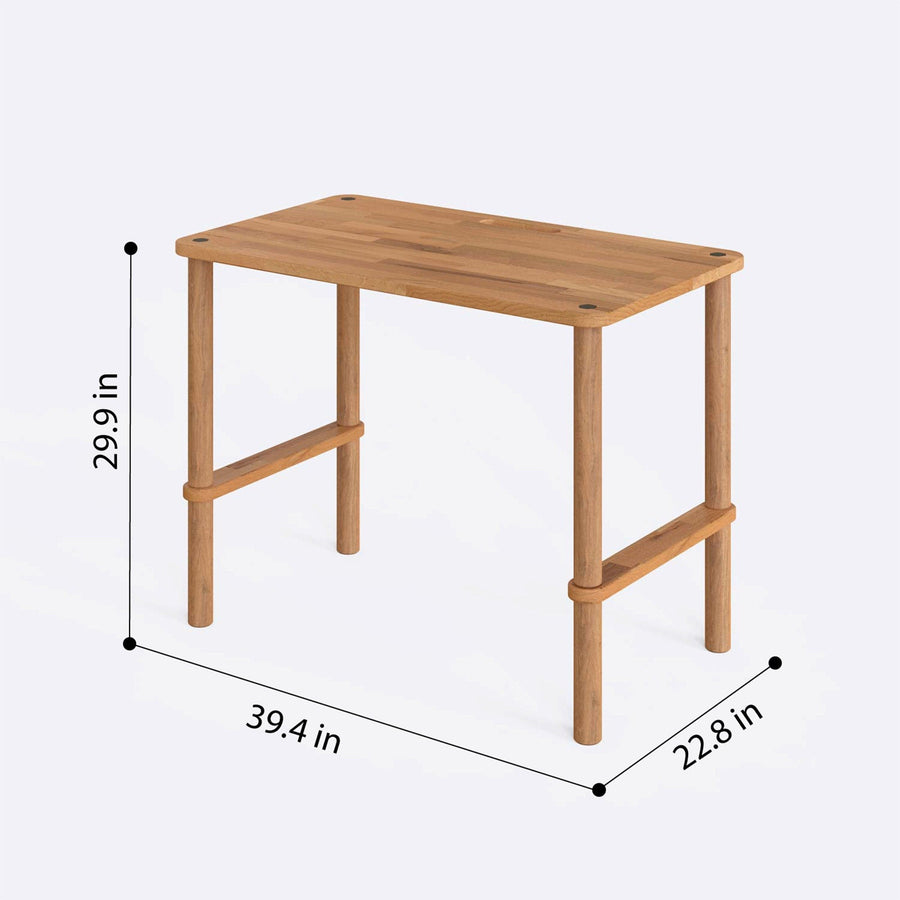 Pasific Solid Beech Wood Study Desk | Minimalist Modern Work Table Demontha