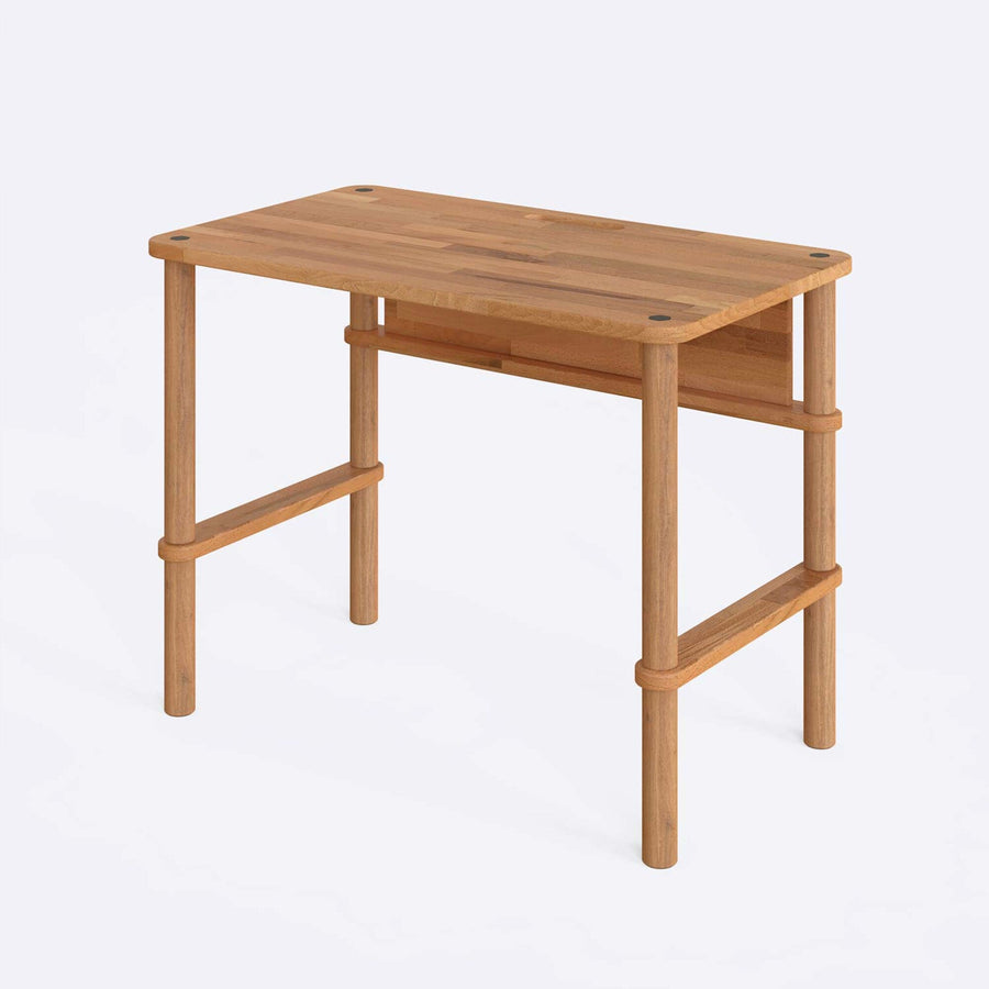 Clark Solid Beech Wood Desk | Minimalist Modern Study Desk Demontha