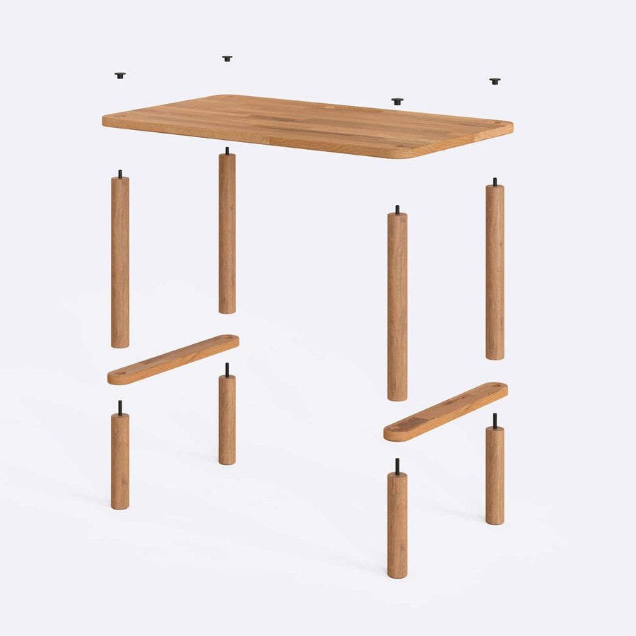 Pasific Solid Beech Wood Study Desk | Minimalist Modern Work Table Demontha