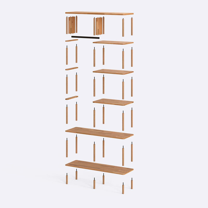 Soho Solid Wood Clothes Rack with Shelves
