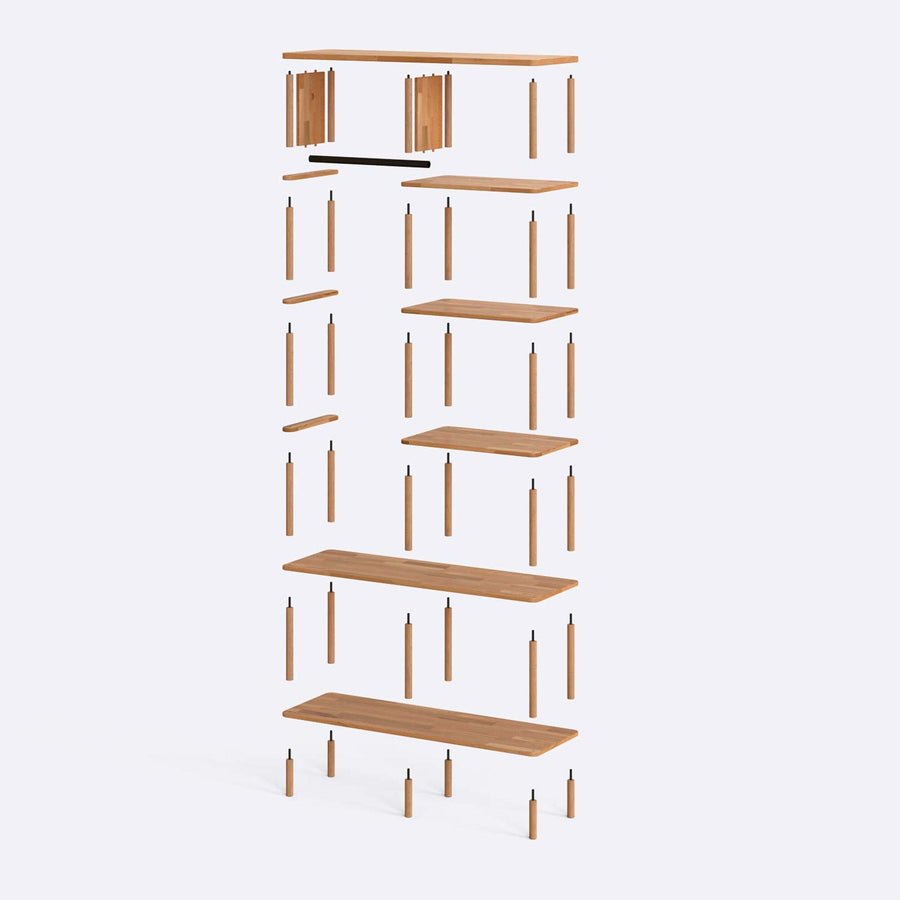 Soho Solid Wood Clothes Rack with Shelves Demontha