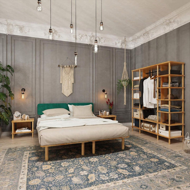 Jasper Wooden Clothing Rack with Shelves