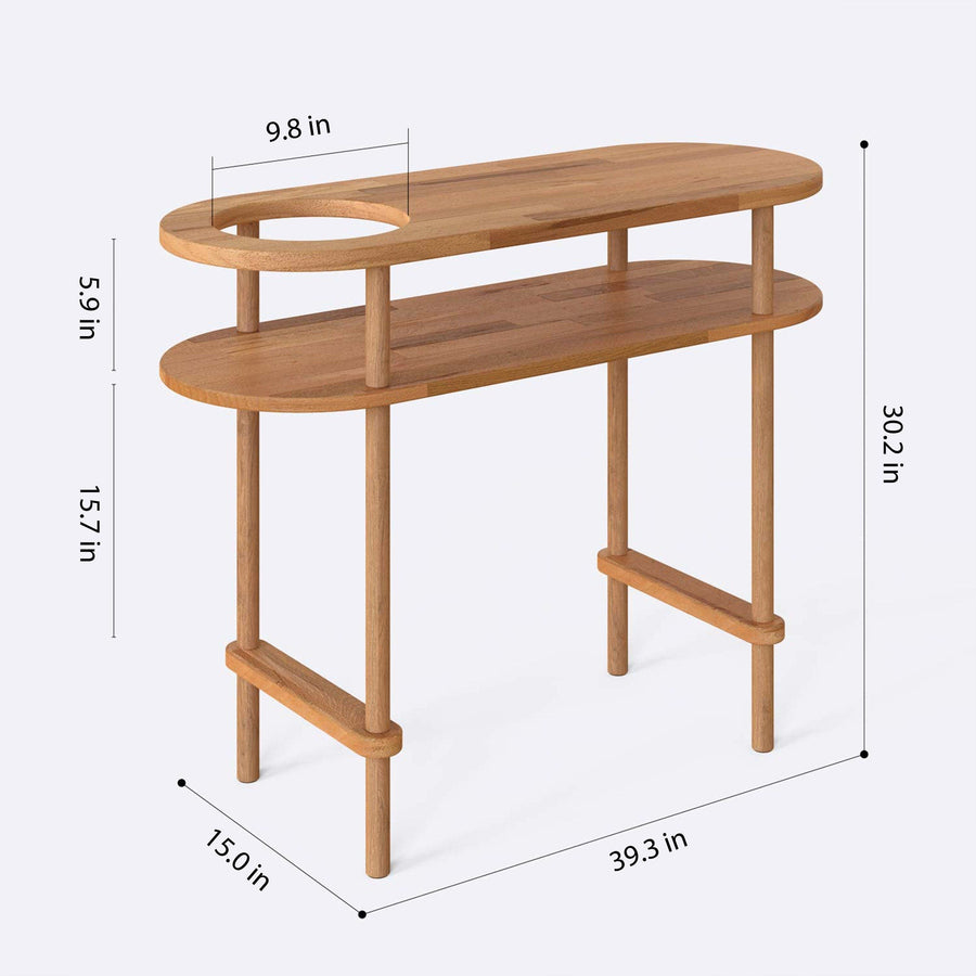 Malibu Solid Beech Wood Console Table | Modern Minimalist Console Demontha