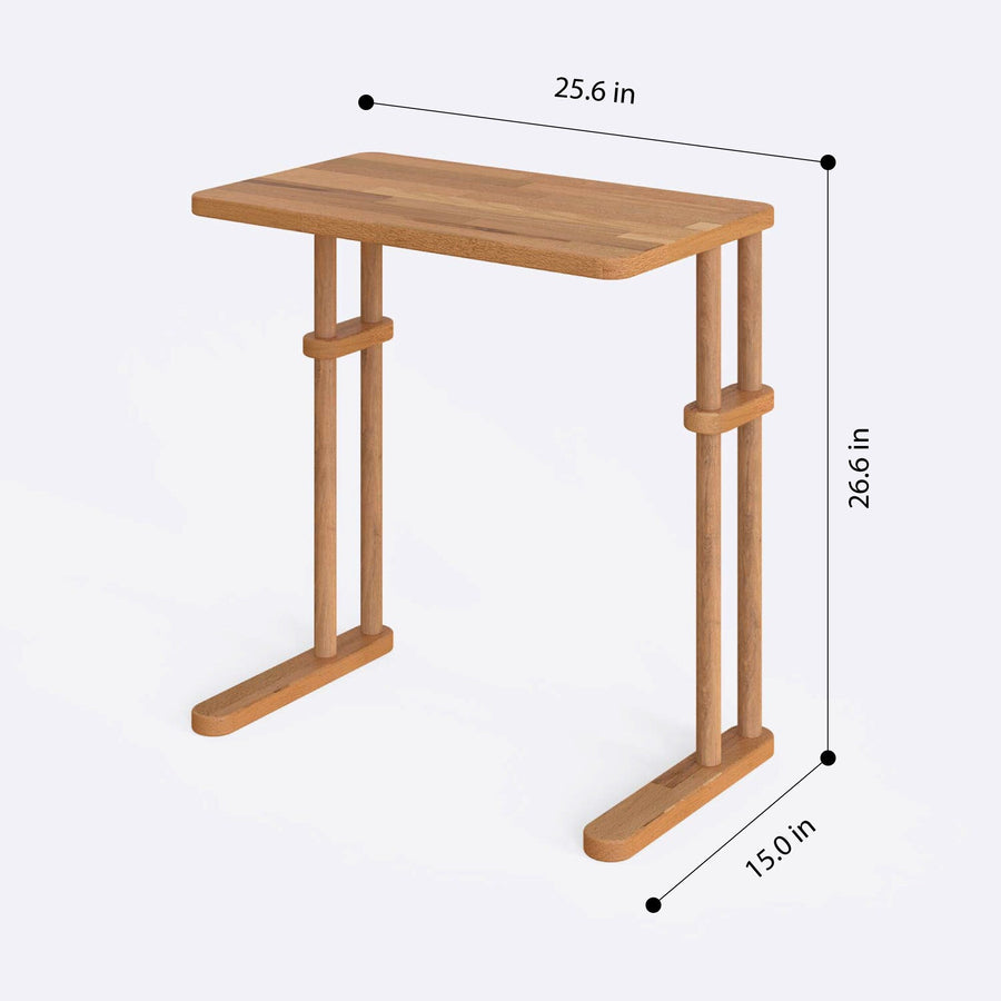 Brooklyn Solid Beech Wood C Table | Modern Space-Saving Desk Demontha