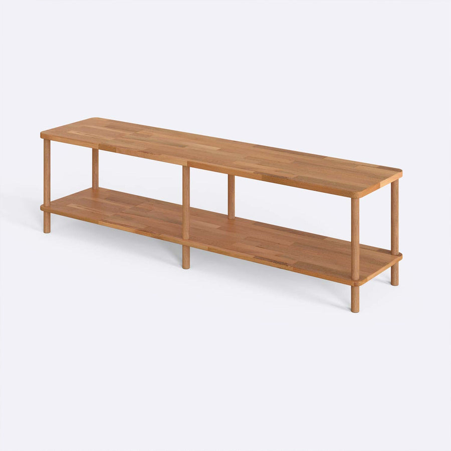 Queens Solid Beech Wood TV Unit | Modern Low Profile Media Console Demontha