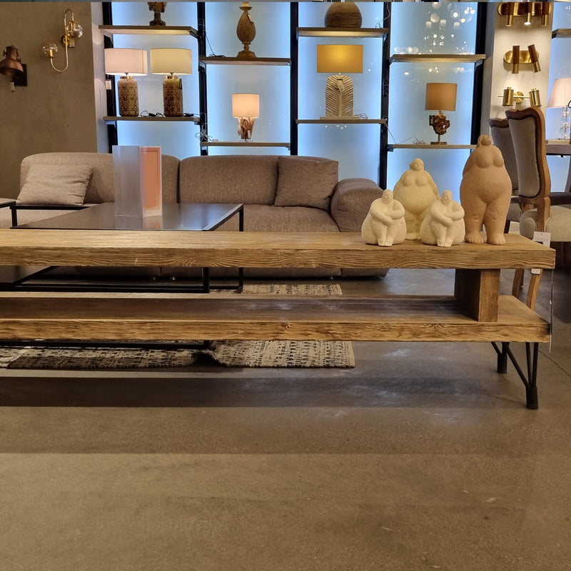 Sartell Pine Wood TV Stand with 2 Shelves