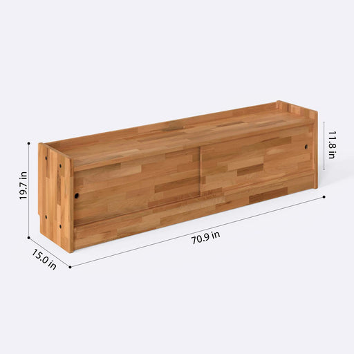 Clark Solid Beech Wood TV Unit Cabinet | Modern Media Console Demontha