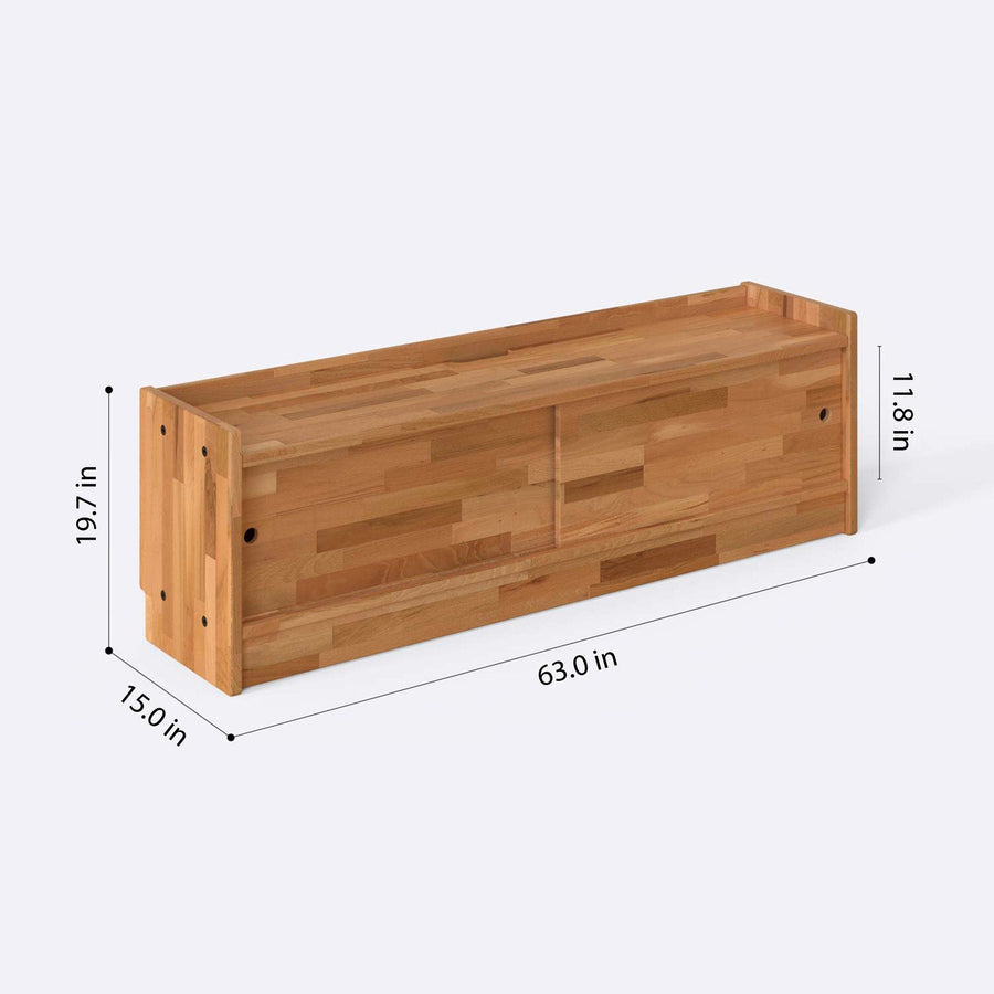 Clark Solid Beech Wood TV Unit Cabinet | Modern Media Console Demontha