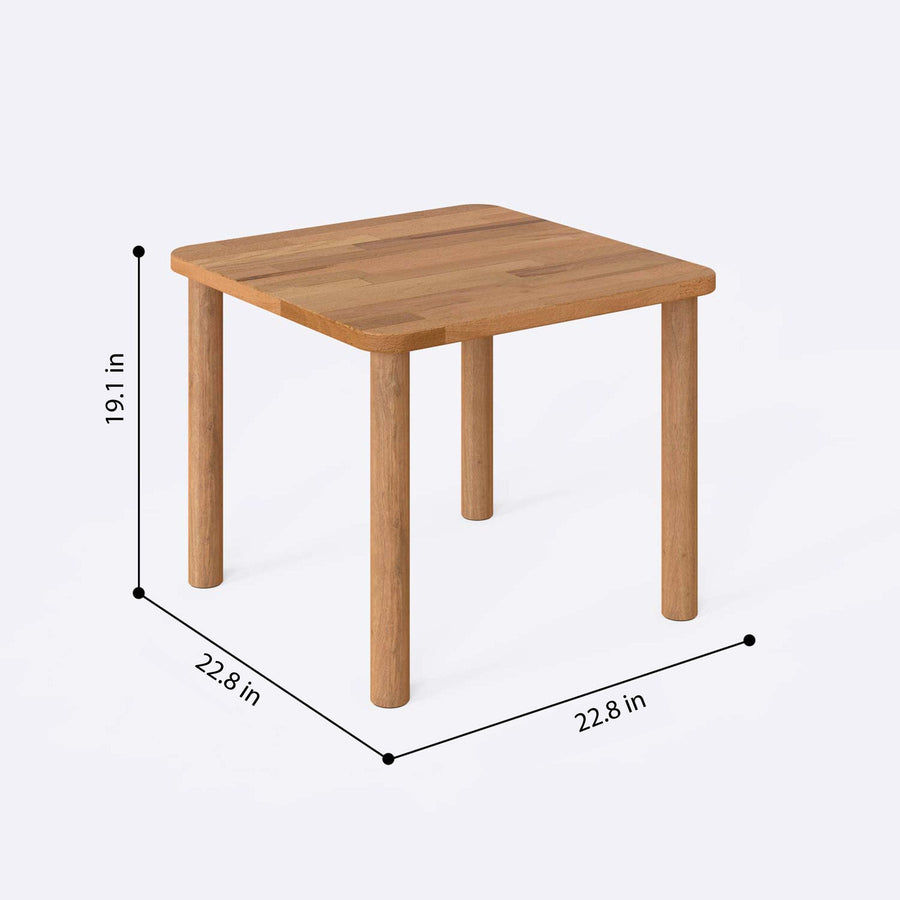 Rio Solid Beech Wood Kids Table and 2 Chairs Set | Wooden Play Table Demontha