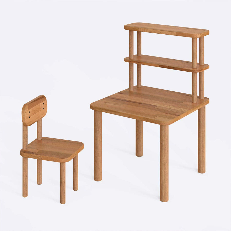 Rio Solid Beech Wood Kids Table and Chair Set | Wooden Play Table Demontha