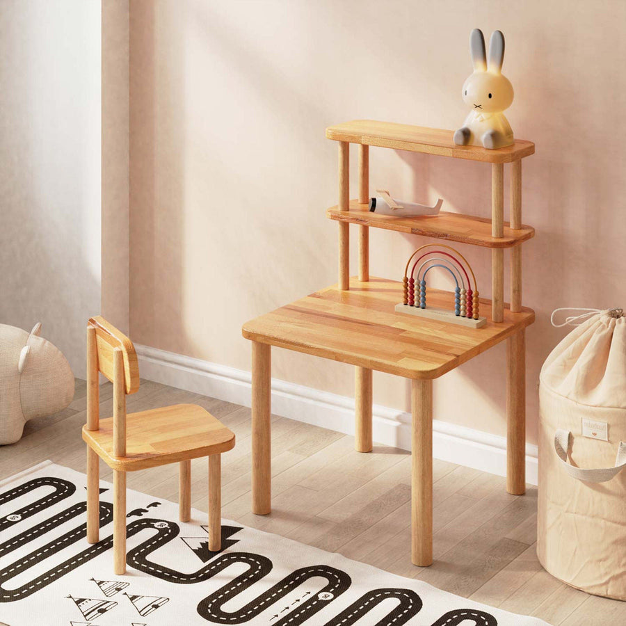 Rio Solid Beech Wood Kids Table and Chair Set | Wooden Play Table Demontha