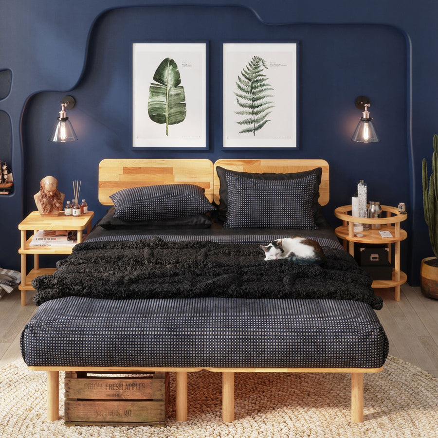 Soho Round Beech Nightstand Demontha