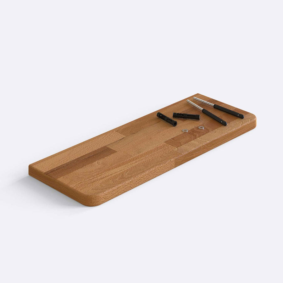 Polo Solid Beech Wood Floating Shelf | Modern Wall Mounted Shelf Demontha