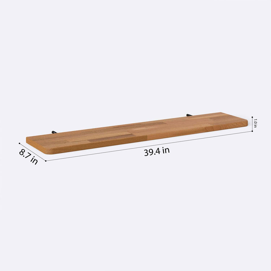 Polo Solid Beech Wood Floating Shelf | Modern Wall Mounted Shelf Demontha