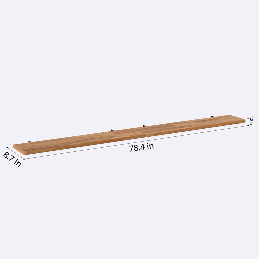 Polo Solid Beech Wood Floating Shelf | Modern Wall Mounted Shelf Demontha