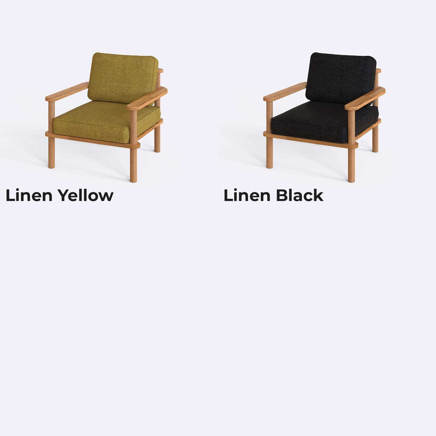 Brooklyn Solid Beech Wood Armchair | Modern Upholstered Accent Chair Demontha
