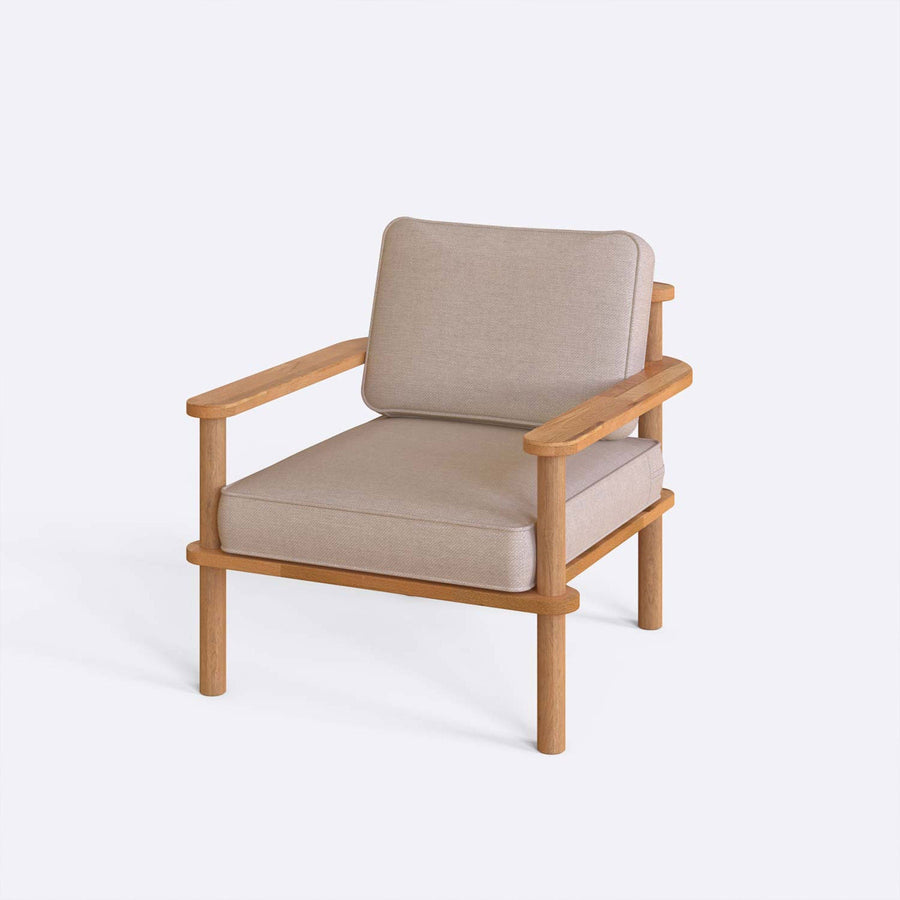 Brooklyn Solid Beech Wood Armchair | Modern Upholstered Accent Chair Demontha