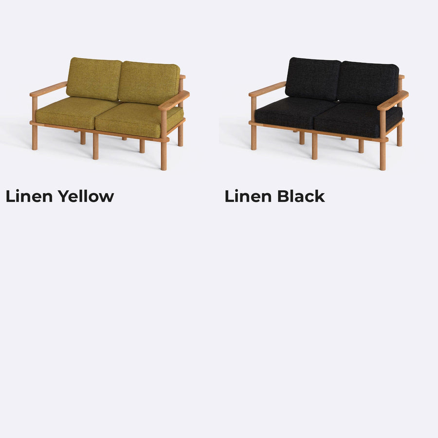 Brooklyn Solid Beech Wood Sofa | Modern Upholstered Wooden Loveseat Demontha