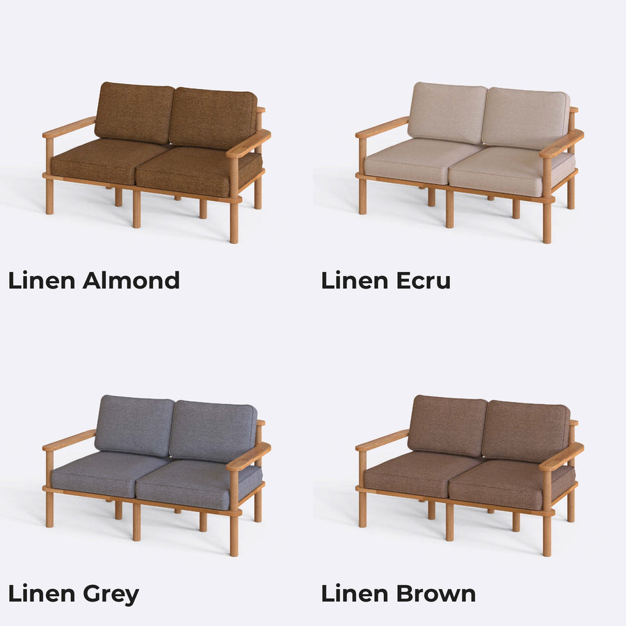Brooklyn Solid Beech Wood Sofa | Modern Upholstered Wooden Loveseat Demontha
