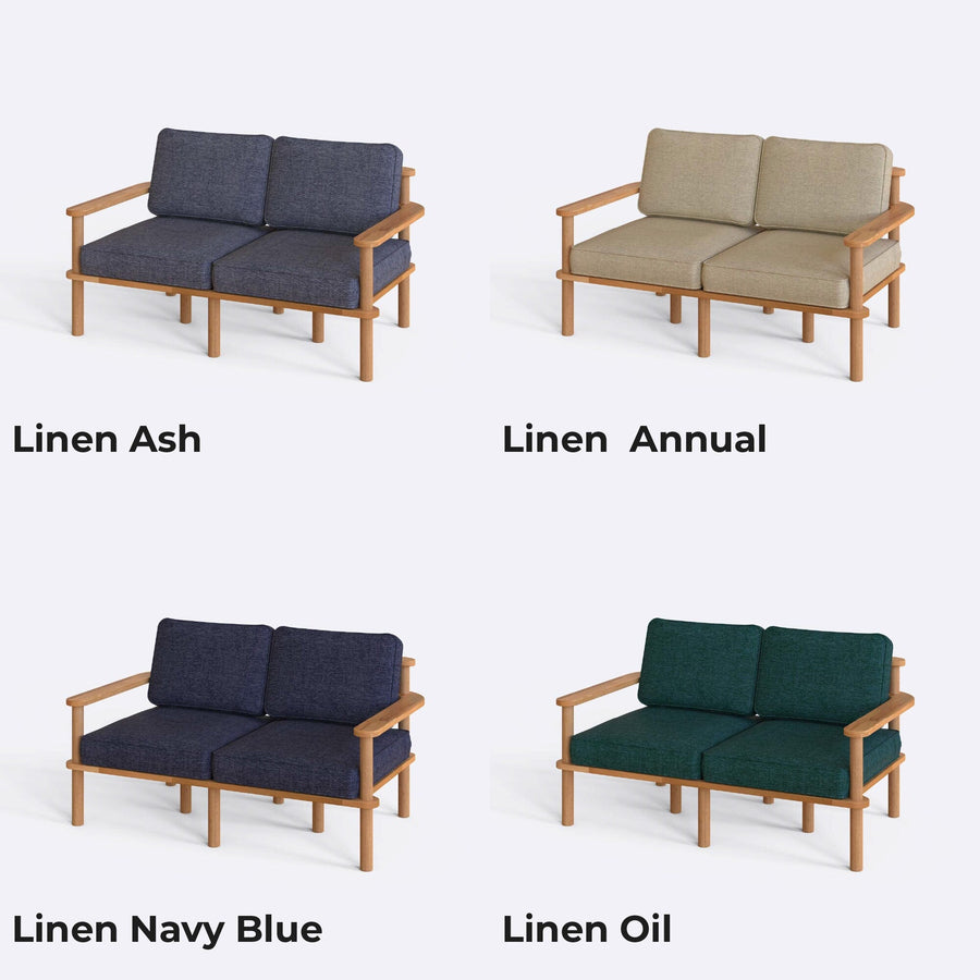 Brooklyn Solid Beech Wood Sofa | Modern Upholstered Wooden Loveseat Demontha