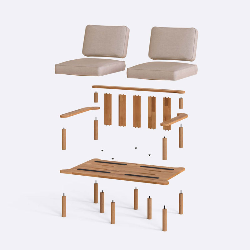 Brooklyn Beech Wood Sofa