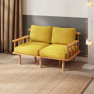 Manhattan Solid Beech Wood Sofa | Modern Upholstered Wooden Loveseat Demontha