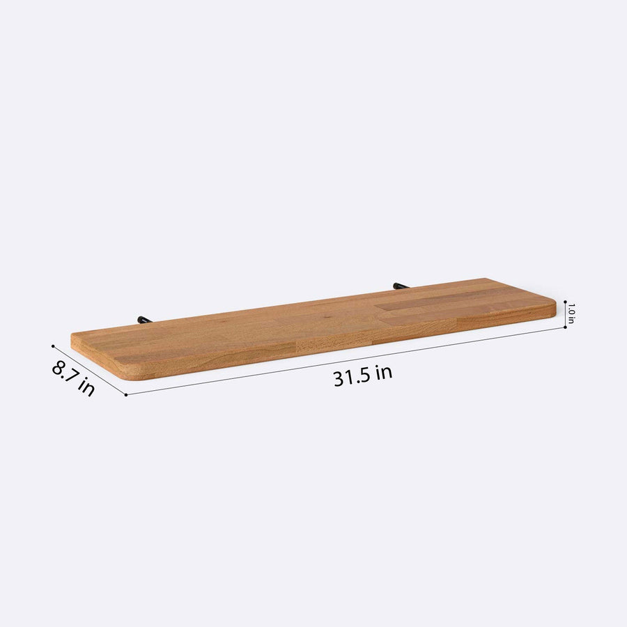Polo Solid Beech Wood Floating Shelf | Modern Wall Mounted Shelf Demontha