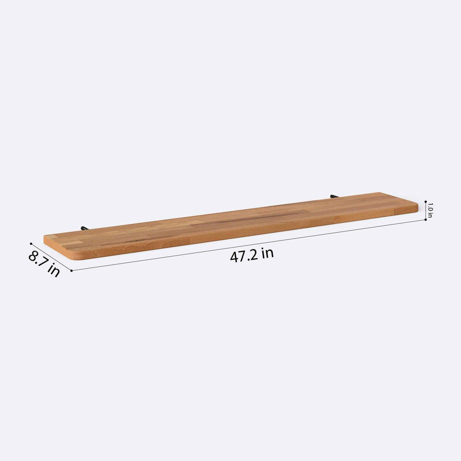Polo Solid Beech Wood Floating Shelf | Modern Wall Mounted Shelf Demontha