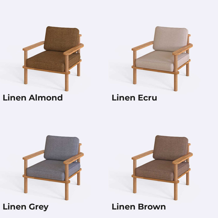 Brooklyn Solid Beech Wood Armchair | Modern Upholstered Accent Chair Demontha