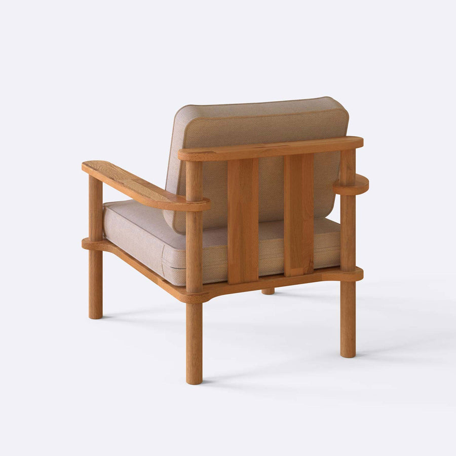 Brooklyn Solid Beech Wood Armchair | Modern Upholstered Accent Chair Demontha