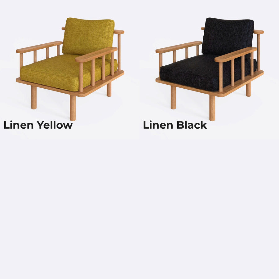 Manhattan Solid Beech Wood Armchair | Modern Upholstered Accent Chair Demontha