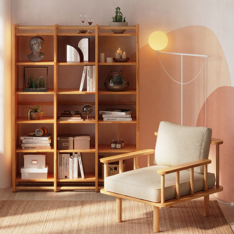 Manhattan Solid Beech Wood Armchair | Modern Upholstered Accent Chair Demontha